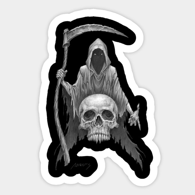 Reaper and Skull Sticker by Paul_Abrams